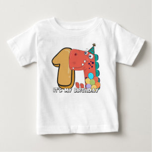 Baby's 1. Geburtstag Dinosaurier Baby T-shirt