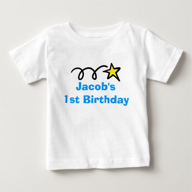 Babys 1. Geburtstag Shirt | Personalisiert mit Nam (Vorderseite)