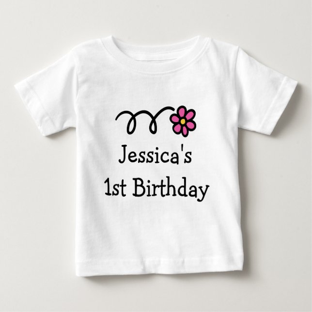 Babys 1. Geburtstag Shirt | Personalisierter Mädch (Vorderseite)