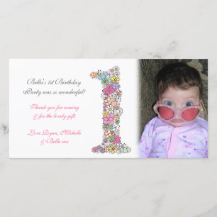 Babys 1. Geburtstag Vielen Dank für Ihre Fotokarte Dankeskarte