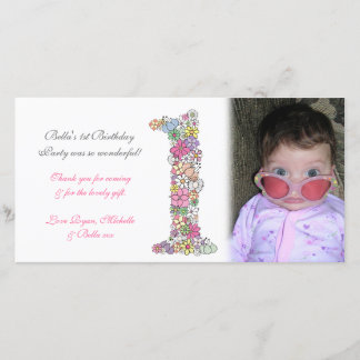 Babys 1. Geburtstag Vielen Dank für Ihre Fotokarte Dankeskarte
