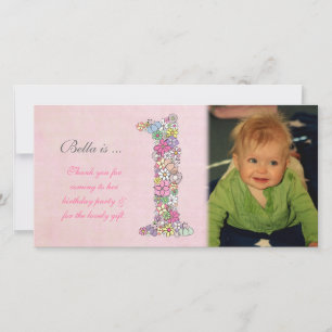 Babys 1. Geburtstag Vielen Dank für Ihre Fotokarte Dankeskarte