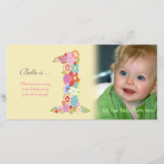 Babys 1. Geburtstag Vielen Dank für Ihre Fotokarte Dankeskarte