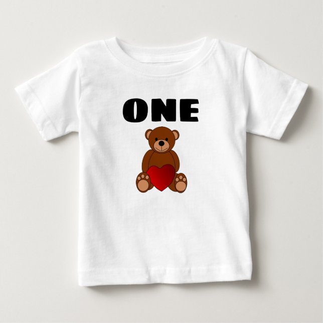 BABY'S 1. GEBURTSTAGES TEDDY BEAR T - SHIRT (Vorderseite)