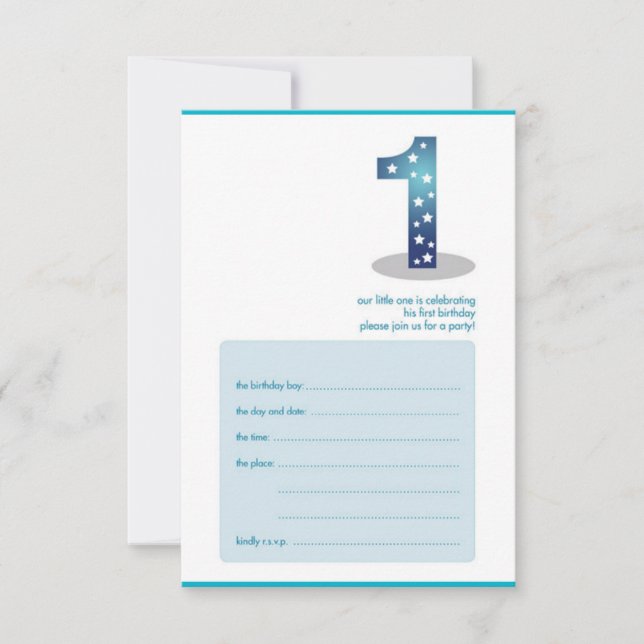 Babys 1. Geburtstagsdesign Einladung (Vorderseite)