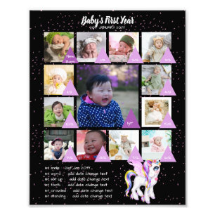 BABYS 1. JAHR FOTO COLLAGE 8x12 $5 oder weniger!