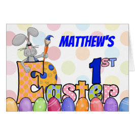 Baby's 1. Ostersonnige Malereieier und Name