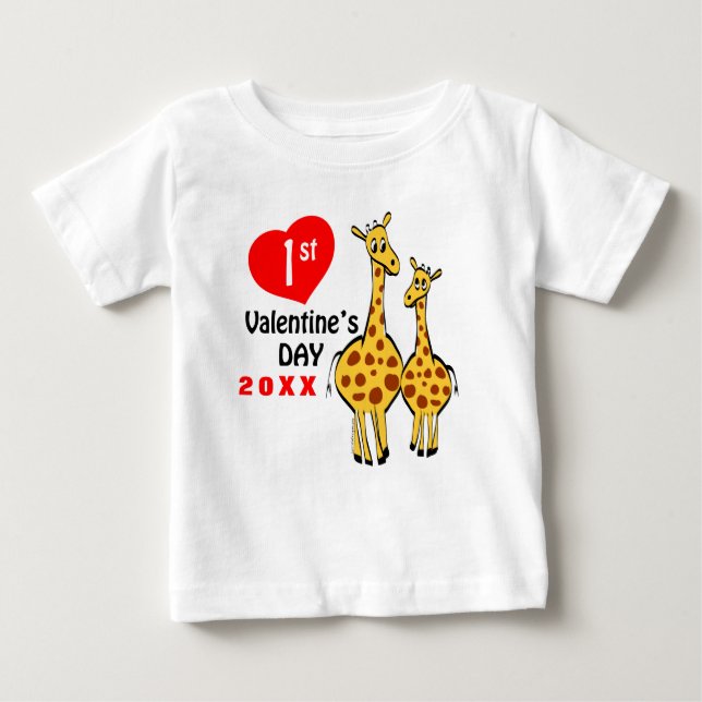Baby's 1. Valentinstag Baby T-shirt (Vorderseite)