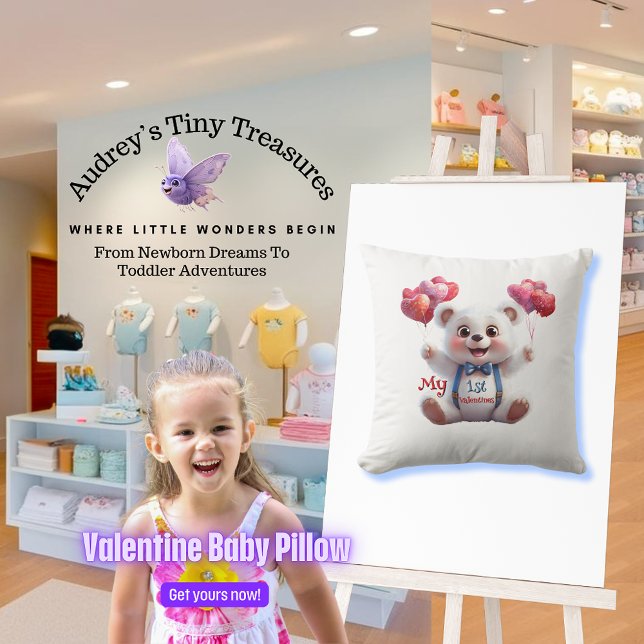 Baby's 1. Valentinstag Throw Kissen (Von Creator hochgeladen)