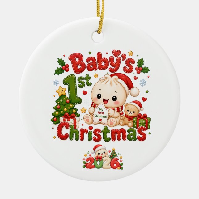Baby's 1. Weihnachten Keramik Ornament (Vorne)
