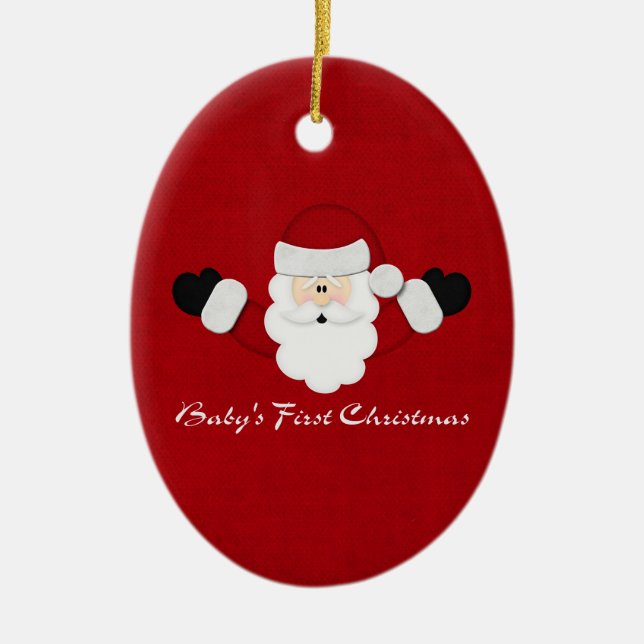 Babys 1. Weihnachten Keramikornament (Vorne)