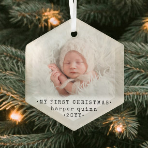 Baby's 1. Weihnachten Modernes Minimalistisches Se Ornament Aus Glas