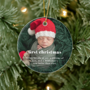 Baby's 1. Weihnachten   Sentimentale Foto-Erinneru Keramik Ornament