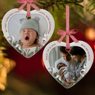 Baby's 1. Weihnachts Silver Frame Foto Keramik Ornament