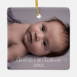Babys 1. Weihnachtsgeburt Foto - Startskript Keramikornament