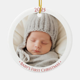 Babys 1. Weihnachtsgeschmack 2-seitiges Foto Keramik Ornament
