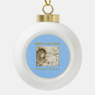 Baby's 1. Xmas Blue Keramik Ornament