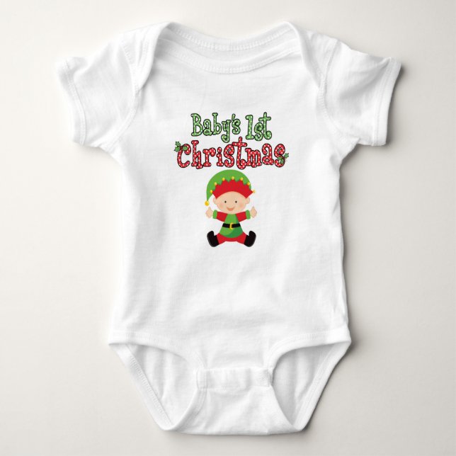 Baby's 1st Christmas Baby Elf Baby Strampler (Vorderseite)
