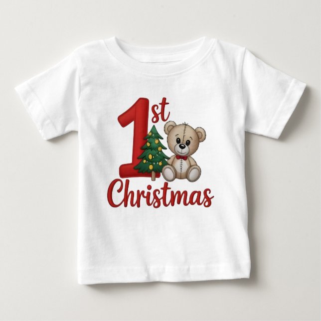 Baby's 1st Christmas Embroidery Kit – Celebrate Th Baby T-shirt (Vorderseite)