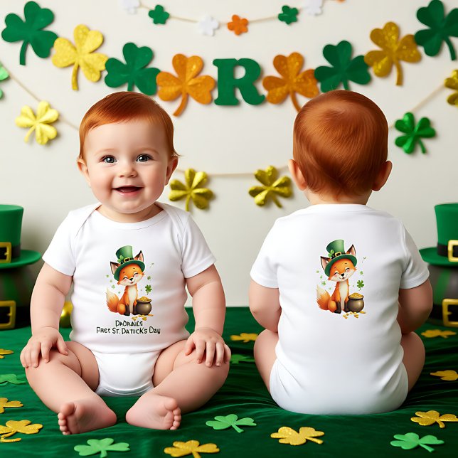Baby's 1st St. Patrick's Day, Foxy & Fortunate Baby Strampler (Baby's 1st St. Patrick's Day, Foxy & Fortunate Baby Bodysuit)
