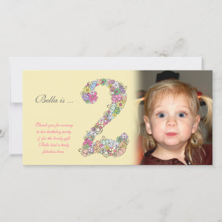 Babys 2. Geburtstag Vielen Dank für Ihre Fotokarte Dankeskarte
