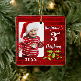 Baby's 3. Weihnachts Red Brick Keepake Keramikornament
