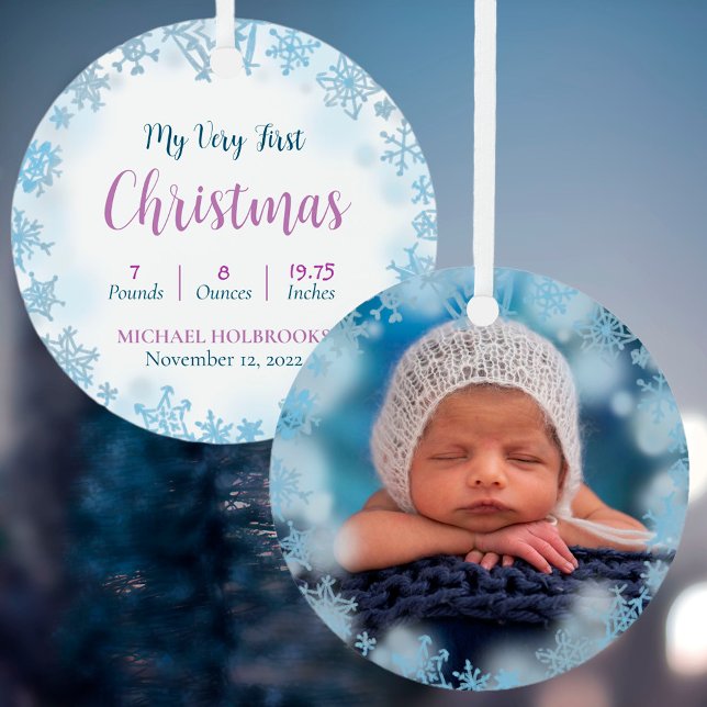 Babys allererstes Weihnachts-Foto Geburtsstaten Keramik Ornament (Von Creator hochgeladen)