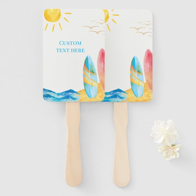 Babys an Bord - Strand und Surfbrett Fächer (Vorne und Hinten)