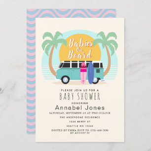 Babys an Bord Van Twins Baby Shower Einladung