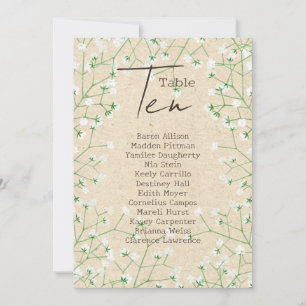Babys Atem Hochzeitssitzplan Tischnummer 10