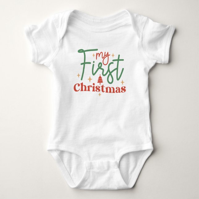 Babys Baby Erstes 1. Weihnachtsgeschenk für neues  Baby Strampler (Vorderseite)