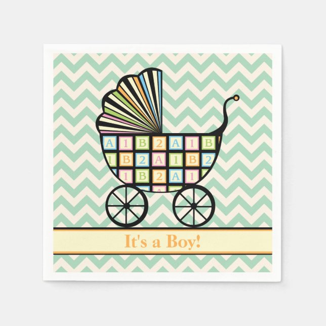 Baby's Blocks Kinderdusche Napkins Serviette (Vorderseite)