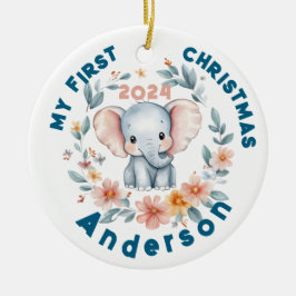 Baby's Boy First Christmas Niedlich Elephant Keramik Ornament