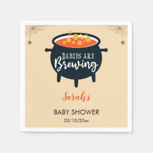Babys brauen Halloween Cauldron Baby Shower Serviette