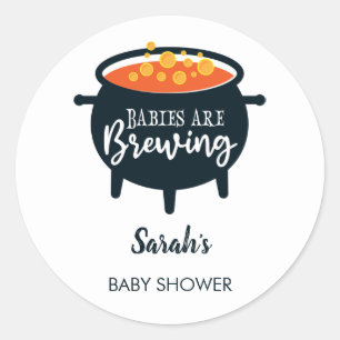 Babys brauen Halloween-Kinderdusche Runder Aufkleber