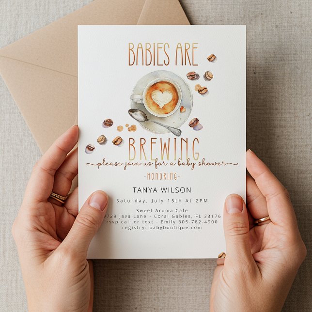 Babys brauen Twin Coffee Baby Dusche Einladung (Babies are brewing, invitation)