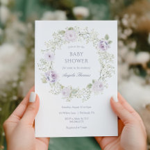 Baby's Breath and Purple Roses Baby Shower