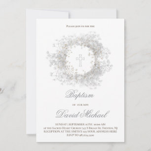 Baby's Breath Blumen Taufe Einladung