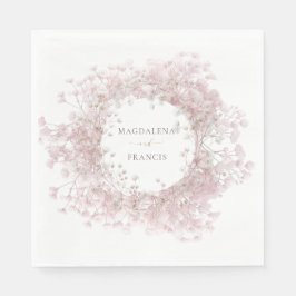baby's breath floral frame wedding serviette