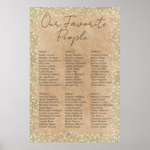 Baby's Breath Florale Rustikale Hochzeit Sitzordnu Poster