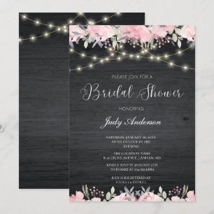 Baby's Breath Mason Glas Rustikale Holz Hochzeitsf Einladung
