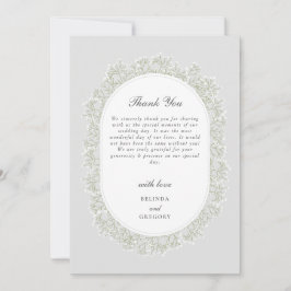 Baby's Breath Monogram Gypsophila Floral Wedding Dankeskarte