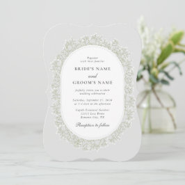 Baby's Breath Monogram Gypsophila Floral Wedding Einladung