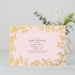Baby's Breath Rosa Baby Shower Folieneinladung