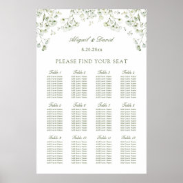 Baby's Breath Wedding Seating Chart Poster