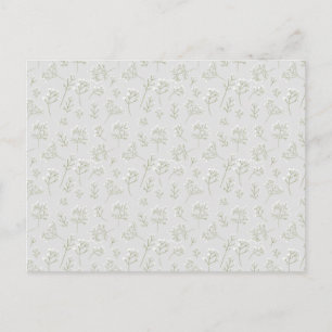 Baby's Breath Weiße Florale Wasserfarbe Gypsophila Postkarte
