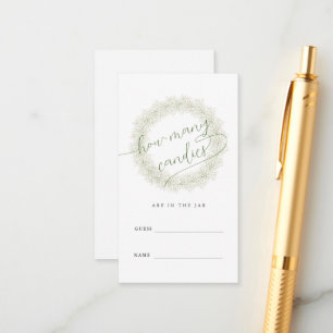 Baby's Breath Wie viele Candies Game Brautparty Begleitkarte