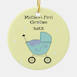 Babys Buggy Erste Weihnachten Keramikornament
