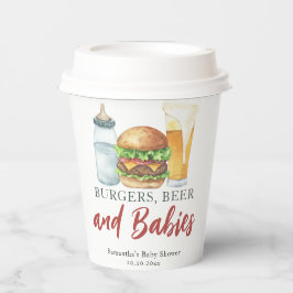 Babys, Burgers und Beer Baby Dusche Pappbecher