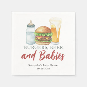 Babys, Burgers und Beer Baby Dusche Serviette